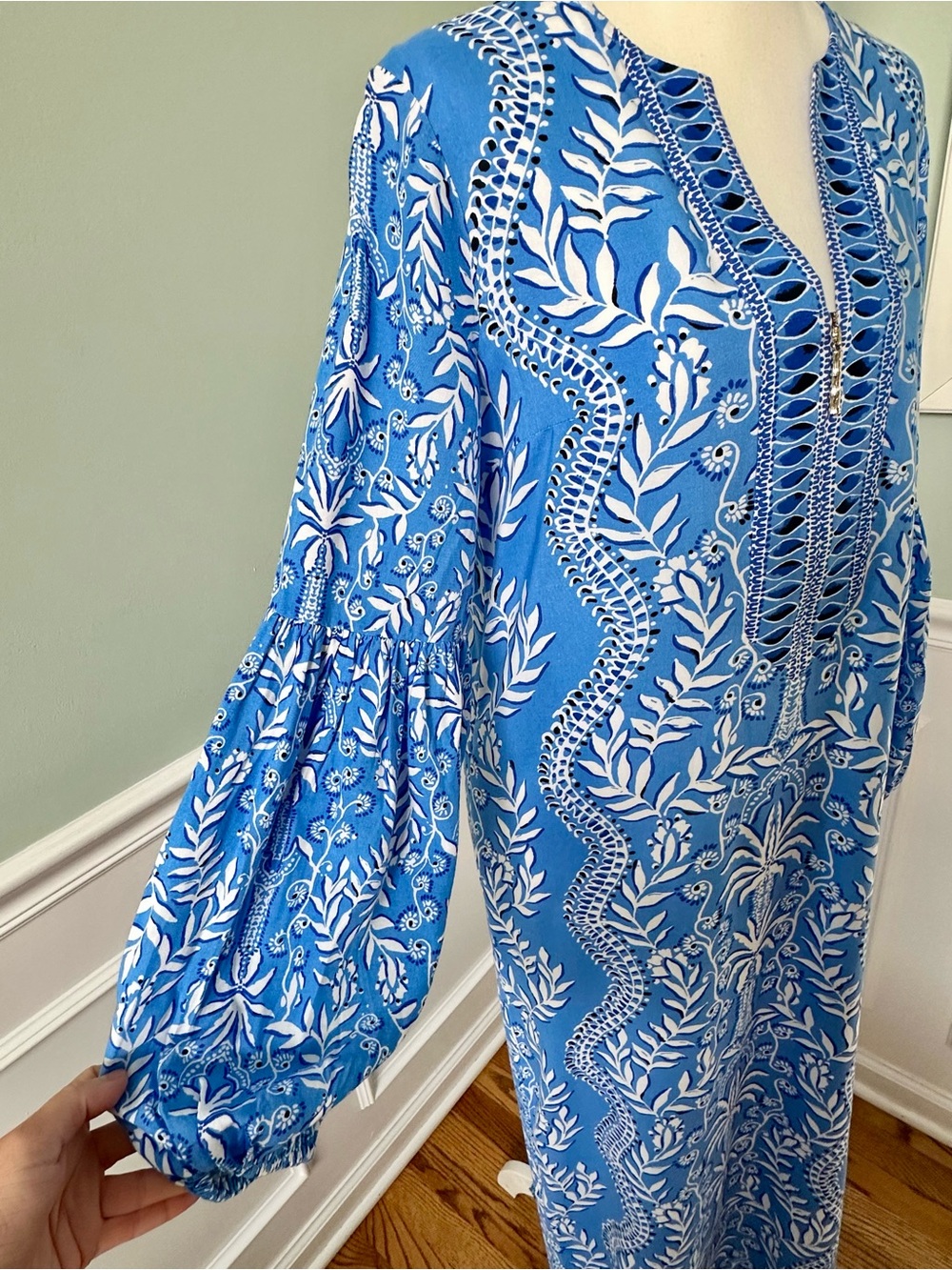 Lilly Pulitzer Laurelie Caftan Maxi Dress Abaco Blue Have It Both Rays NWT Sz 2 - Picture 12 of 17